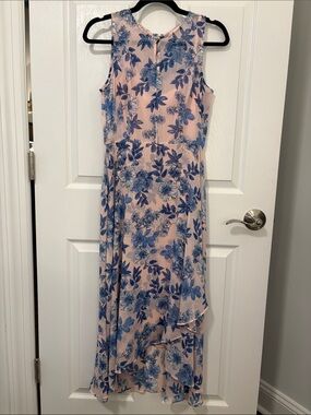 Tommy Hilfiger Pink Maxi Dress with Blue Floral Print